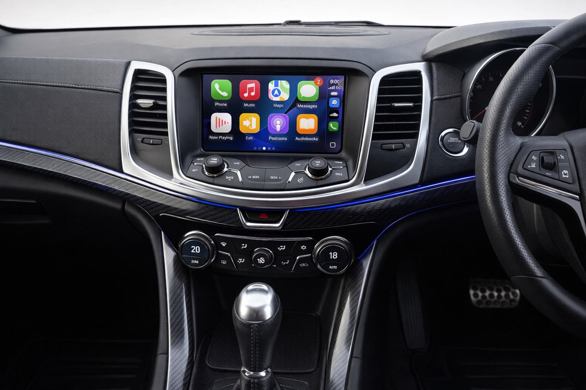 GENOVA Holden Commodore VF Series 2 wireless Apple CarPlay full dashboard view