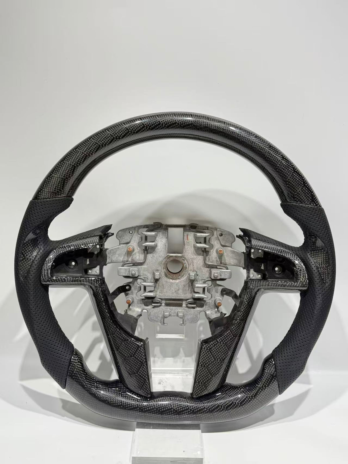 GENOVA Ford Territory SZ Series 1 2 all black carbon fibre and leather steering wheel front view without airbag