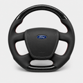 GENOVA Ford Territory SZ premium steering wheel and custom outer centre cover set black carbon fibre with red stitching
