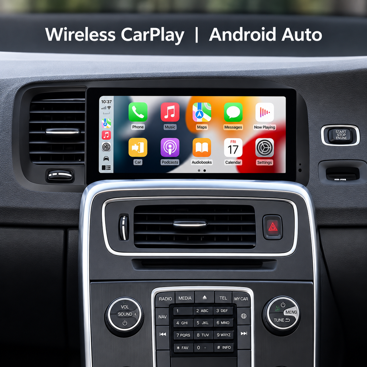 GENOVA Volvo S60 V60 wireless Apple CarPlay and Android Auto display