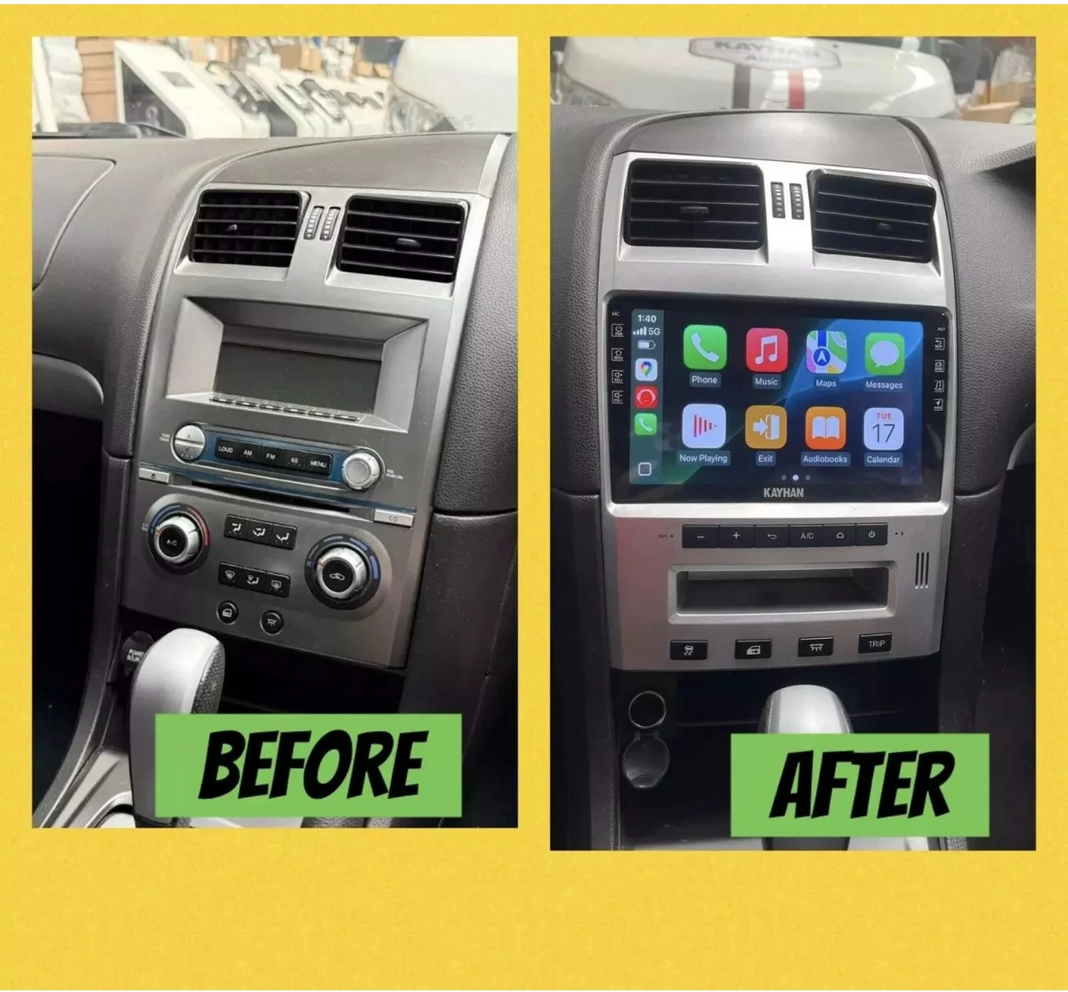 Ford Falcon BA/BF & Territory SX/SY 9.6-inch Wireless CarPlay Head Unit + DAB – Black