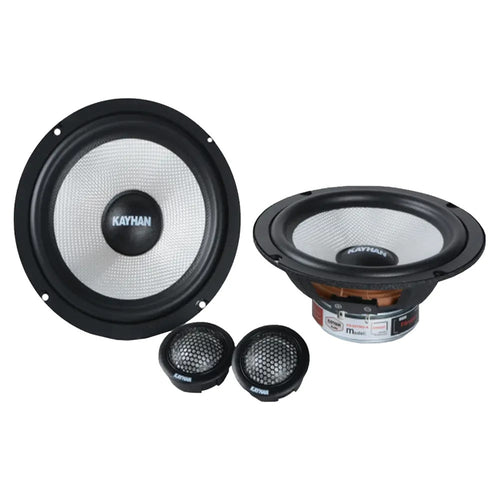 6.5-inch 2-way component car speaker set with sub and tweeter pods