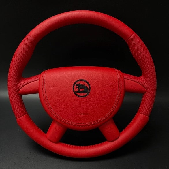 Holden VY VZ Monaro HSV Pontiac GTO carbon fibre and leather steering wheel with cover, front view