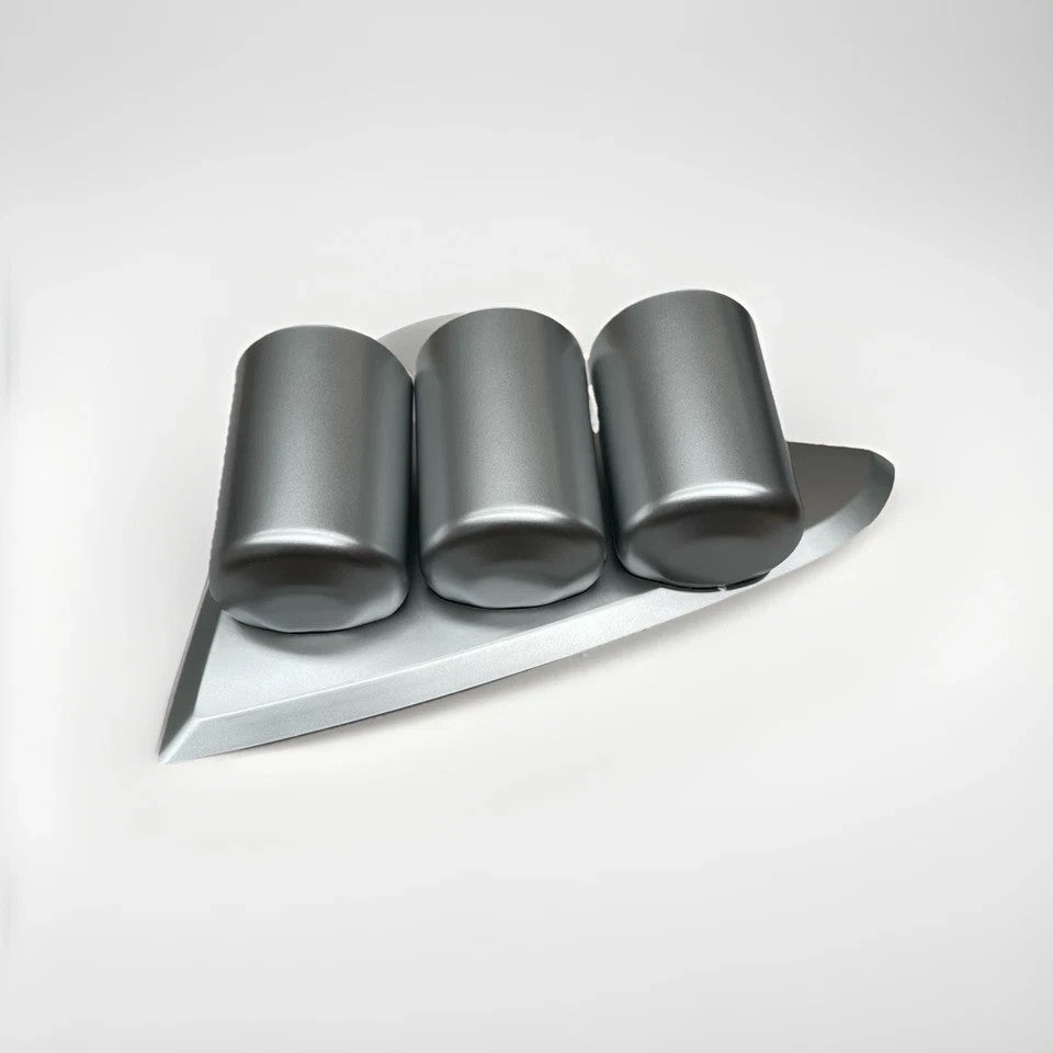 Ford Falcon BA/BF triple gauge pod in silver, carbon finish