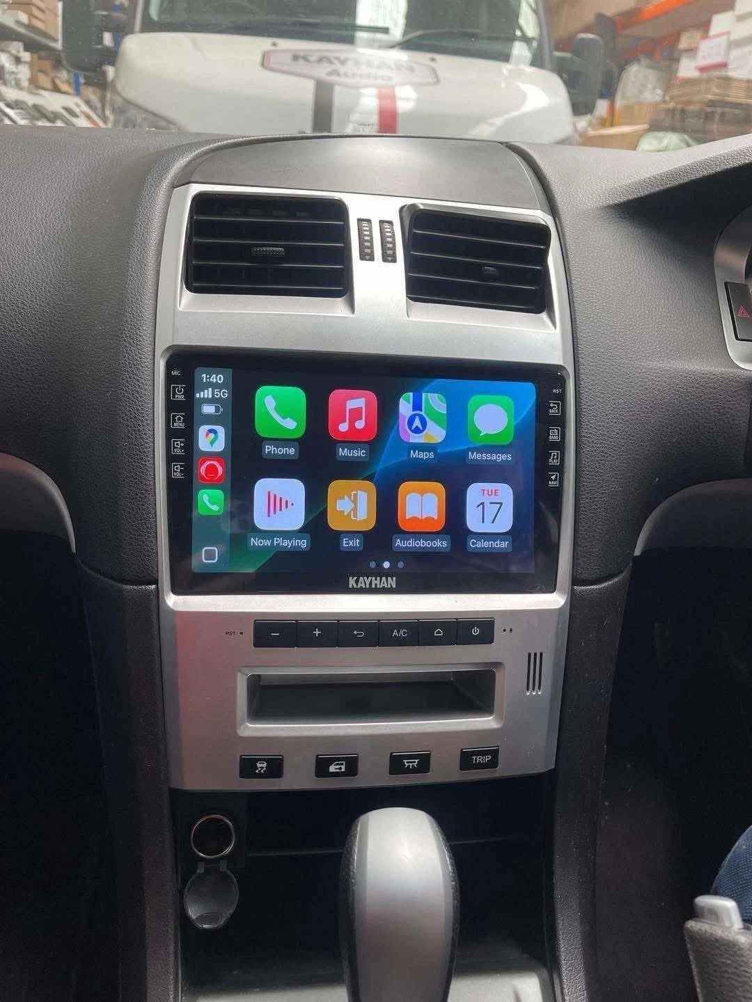Wireless Apple CarPlay interface active on a Ford BA/BF/SX/SY Territory head unit